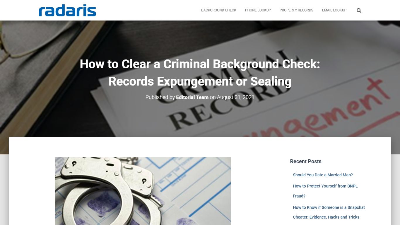 How to Remove a Criminal Record from a Background Check? - Radaris
